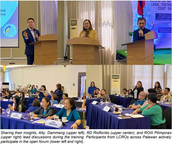 PSA Palawan and PLCR Hold 3-Day Training on RAs 9048, 10172, 9255, Legal Instruments, and Court Decrees