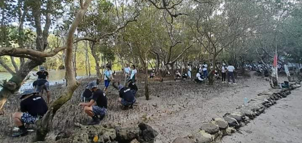 Mangrove planting activity conducted at the coastal area of barangay Lonos during the  Kickoff of the 35th NSM.