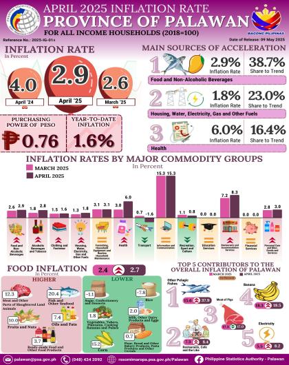 April 2025 Inflation Rate for all Income Households in the Province of Palawan (2018=100)