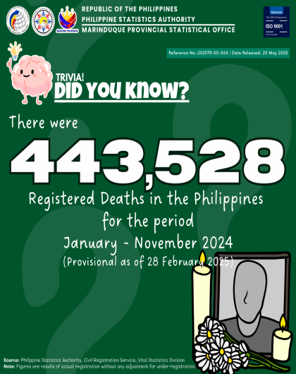 Registered Deaths in the Philippines: January - November 2024 (P as of 28 February 2025)