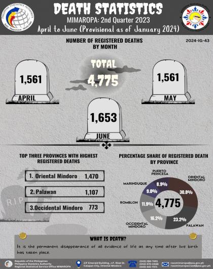 Death Statistics MIMAROPA: Second Quarter 2023