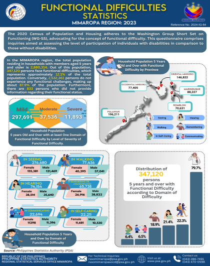 Functional Difficulties MIMAROPA Region: 2023