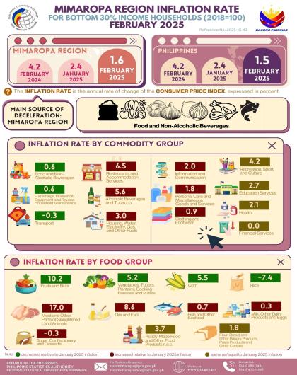 February 2025 Inflation Report for Bottom 30% Income Households in MIMAROPA Region