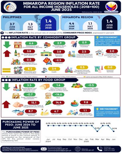 MIMAROPA Region Inflation Rate for All Income Households (2018=100) June 2024
