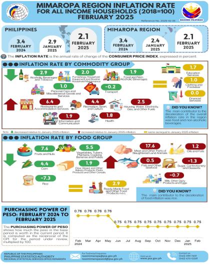 MIMAROPA Region Inflation Rate for All Income Households (2018=100) February 2025