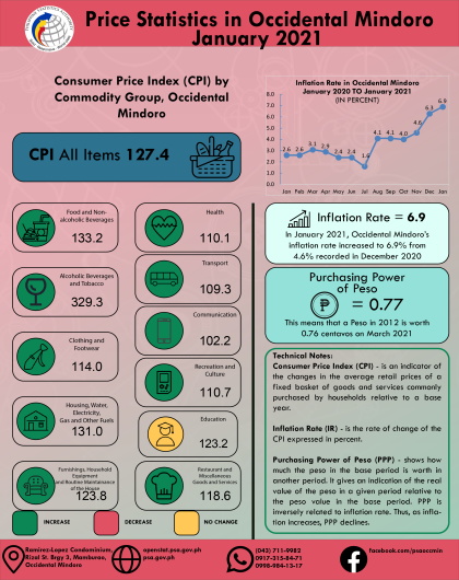Price Statistics in Occidental Mindoro - January 2021