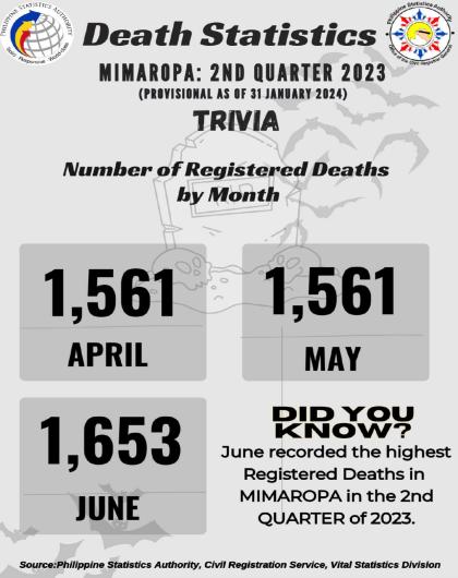 Death Statistics MIMAROPA: 2nd Quarter 2023