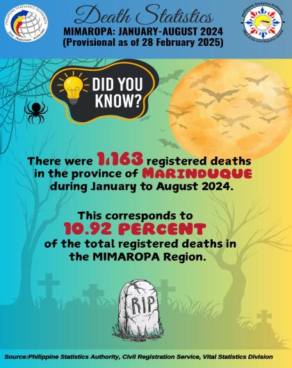 Trivia on Death Statistics, MIMAROPA: January to August 2024 
