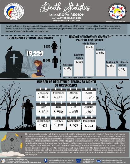 Death Statistics MIMAROPA: January to December 2023