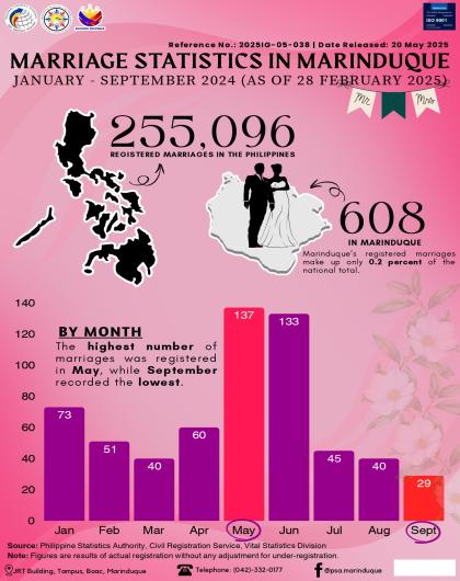 Marriage Statistics in Marinduque: January to October 2024 (As of 28 February 2025)