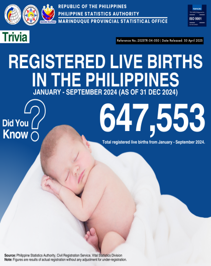 Registered Live Births in the Philippines: Jan - Sept 2024 (P as of 31 Dec 2024)