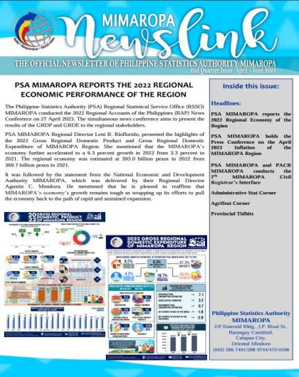 2nd quarter 2023 Newsletter MIMAROPA