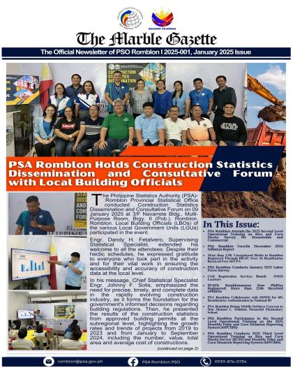 The Marble Gazette - The Official Newsletter of PSO Romblon - January 2025 Issue