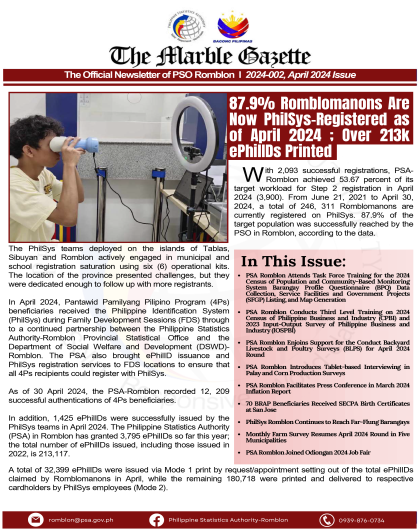 The Marble Gazette - The Official Newsletter of PSO Romblon - April 2024 Issue