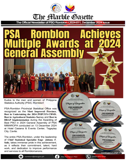 The Marble Gazette - The Official Newsletter of PSO Romblon - December 2024 Issue