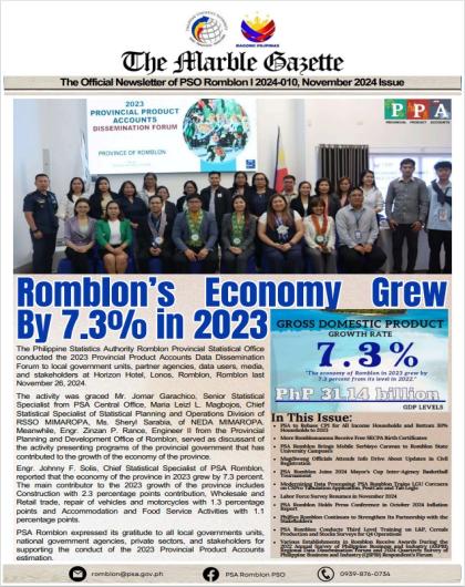 The Marble Gazette - The Official Newsletter of PSO Romblon - November 2024 Issue