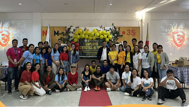 PSA Romblon personnel posed for a souvenir picture after the Employee Statistics Olympics which served as Culminating Activity for the 35th National Statistics Month.