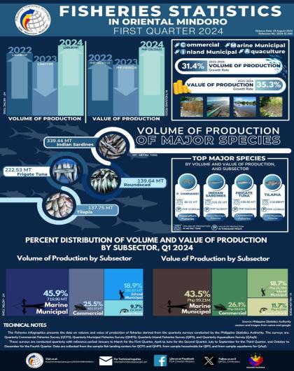 Fisheries Statistics in Oriental Mindoro - First Quarter 2024