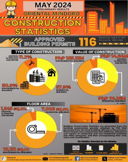 Oriental Mindoro Building Construction Statistics May 2024 (Preliminary Result)