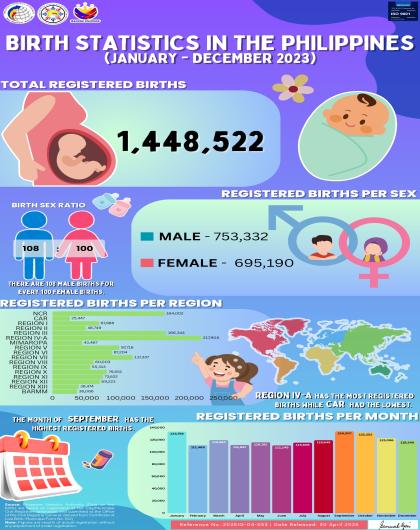 Birth Statistics in the Philippines: January - December 2023