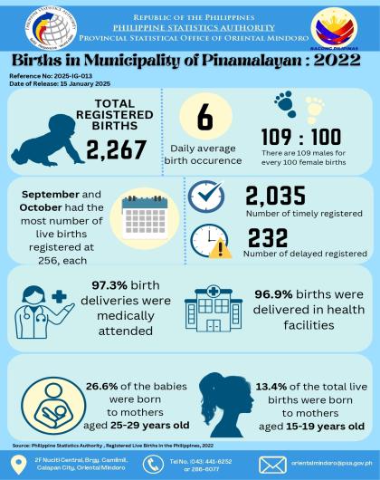 Births in Municipality of Pinamalayan, Oriental Mindoro: 2022