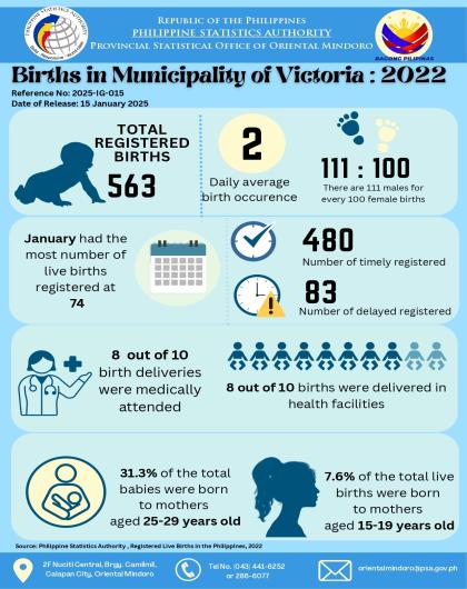 Births in Municipality of Victoria, Oriental Mindoro: 2022