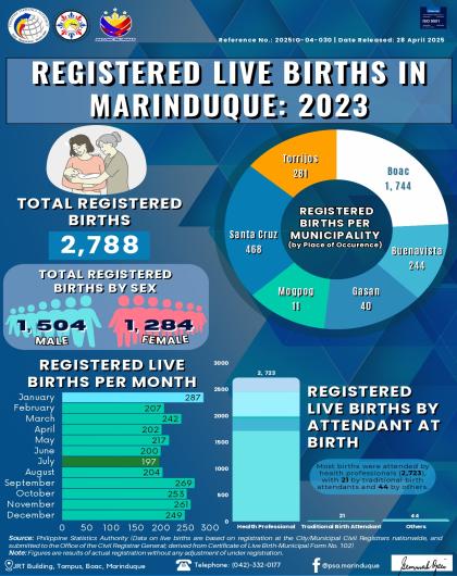 Registered Live Births in Marinduque: 2023
