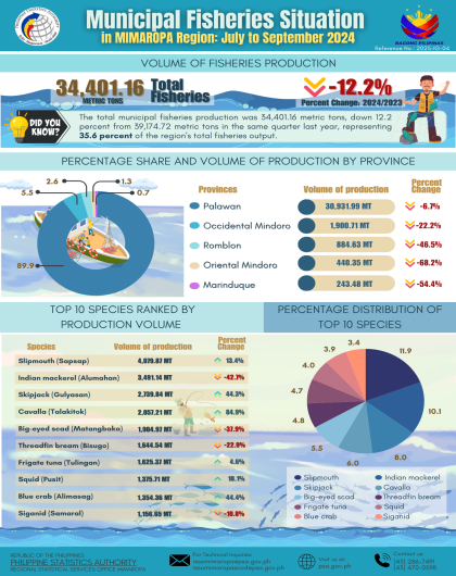 Municipal Fisheries Situation in MIMAROPA Region: July to September 2024