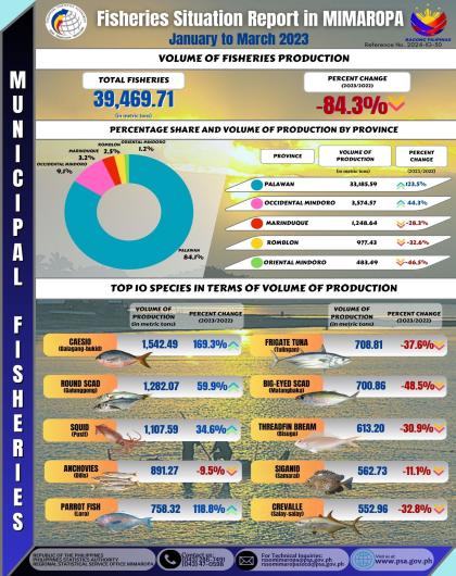 Volume of Production of Municipal Fisheries (1st Quarter 2023)