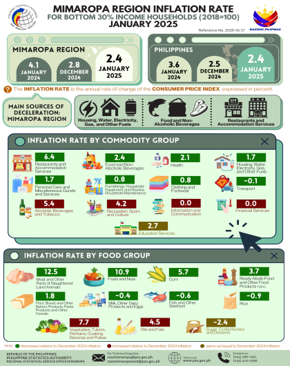 January 2025 Inflation Report for Bottom 30% Income Households in MIMAROPA Region