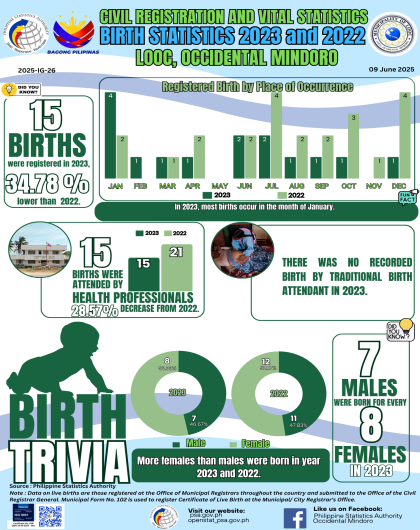 Looc Birth Statistics 2023 and 2022