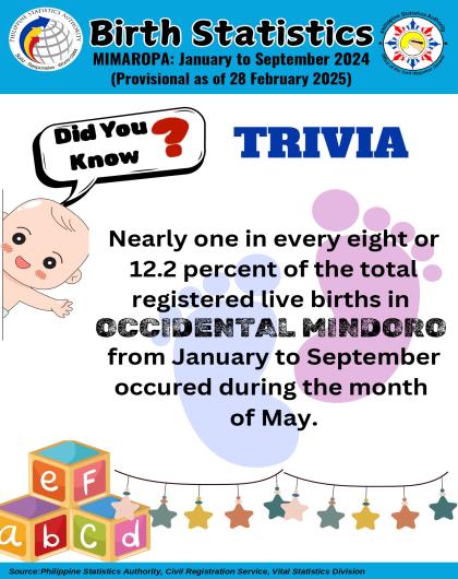 Trivia on Birth Statistics, MIMAROPA: January to September 2024