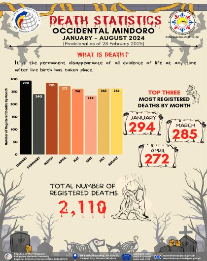 Death Statistics, Occidental Mindoro: January to August 2024