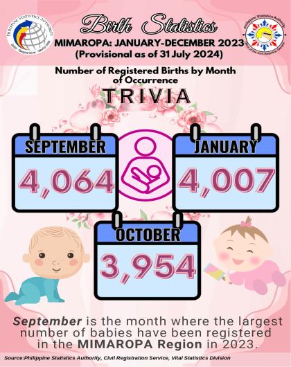 Trivia of Birth Statistics by Month of Occurrence in MIMAROPA