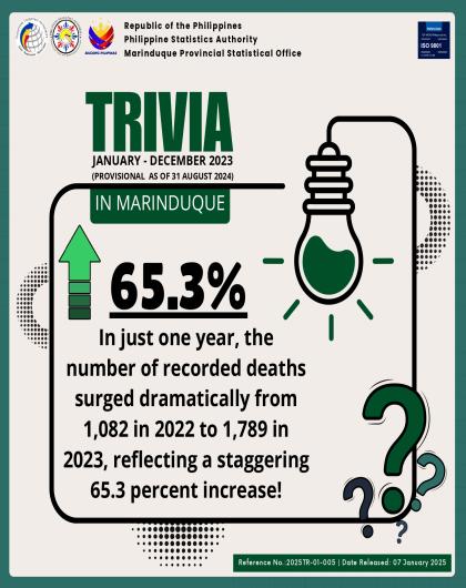 Registered Deaths in Marinduque: Jan-Dec 2024 (P As Of 31 Aug 2024)