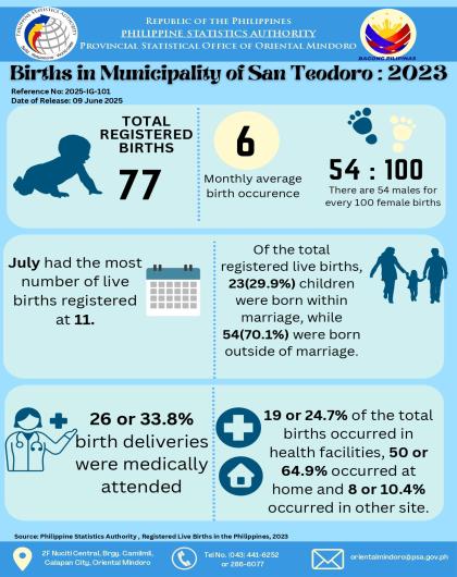 Registered Births in Municipality of San Teodoro, Oriental Mindoro: 2023