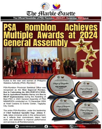 The Marble Gazette - The Official Newsletter of PSOThe Marble Gazette - The Official Newsletter of PSO Romblon - December 2024 Issue Romblon - December 2024