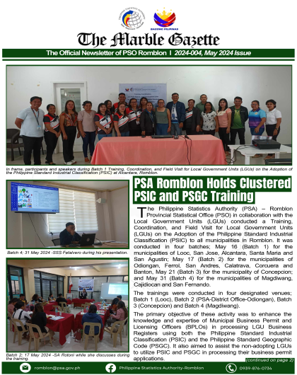 The Marble Gazette - The Official Newsletter of PSO Romblon - May 2024 Issue